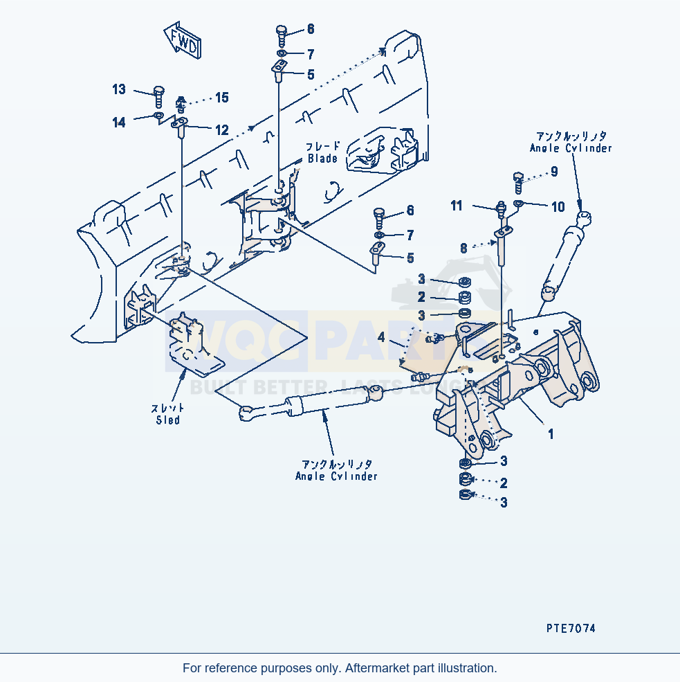 Komatsu WA200-5-SN Blade (Carrier) (P.A.P.) parts diagram