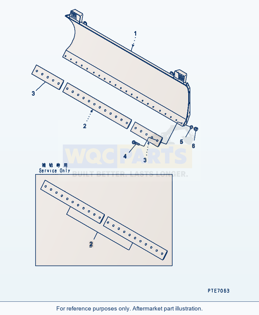 Komatsu WA200-5-SN Blade (P.A.P.) parts diagram