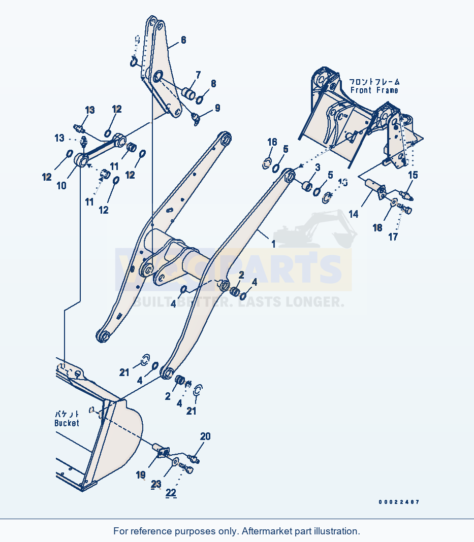 Komatsu WA200-5-SN Lift Arm And Bellcrank (For Multi Coupler) parts diagram