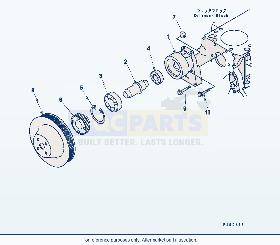 Komatsu WA200-5-SS Fan Drive Pulley(#26302312-) parts diagram