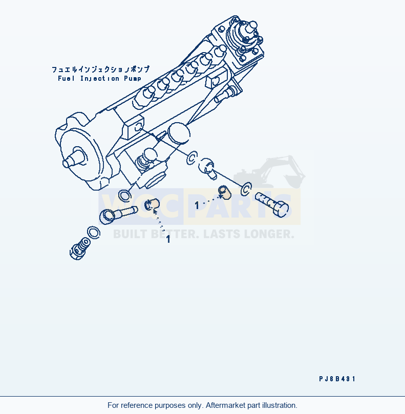 Komatsu WA200-5-SS Fuel Inlet And Outlet Joint Cap parts diagram