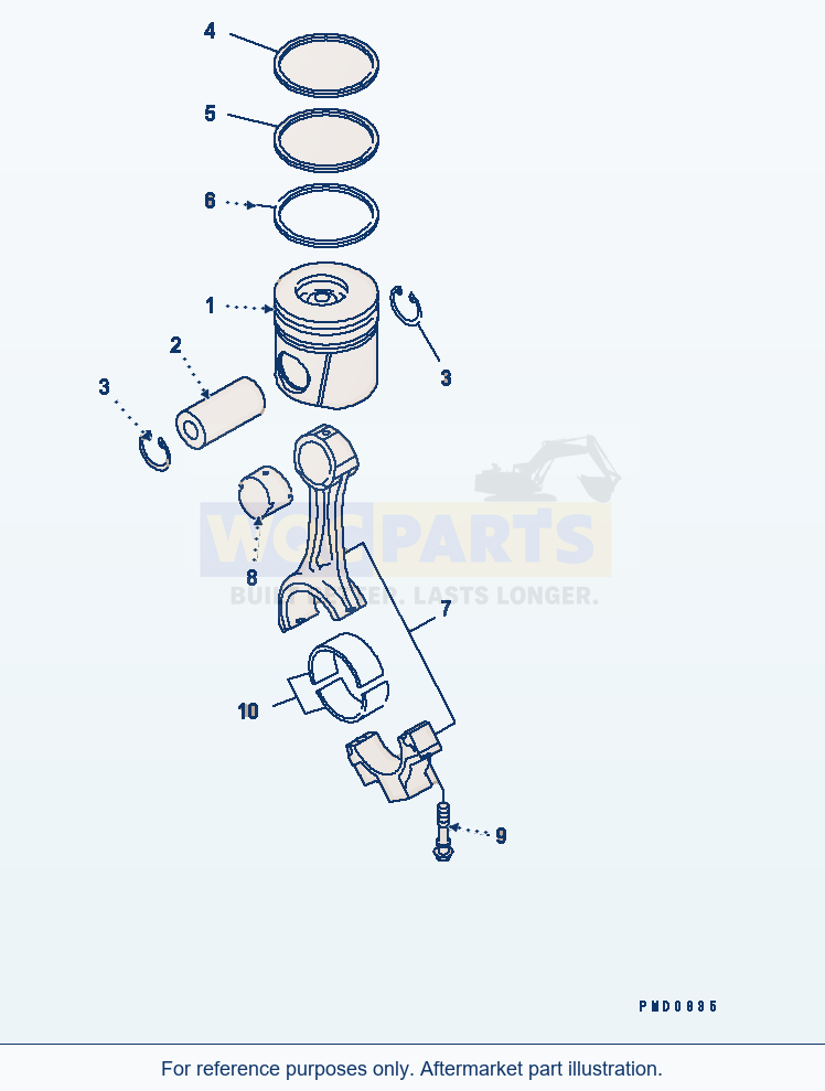Komatsu WA200-5-SS Piston parts diagram