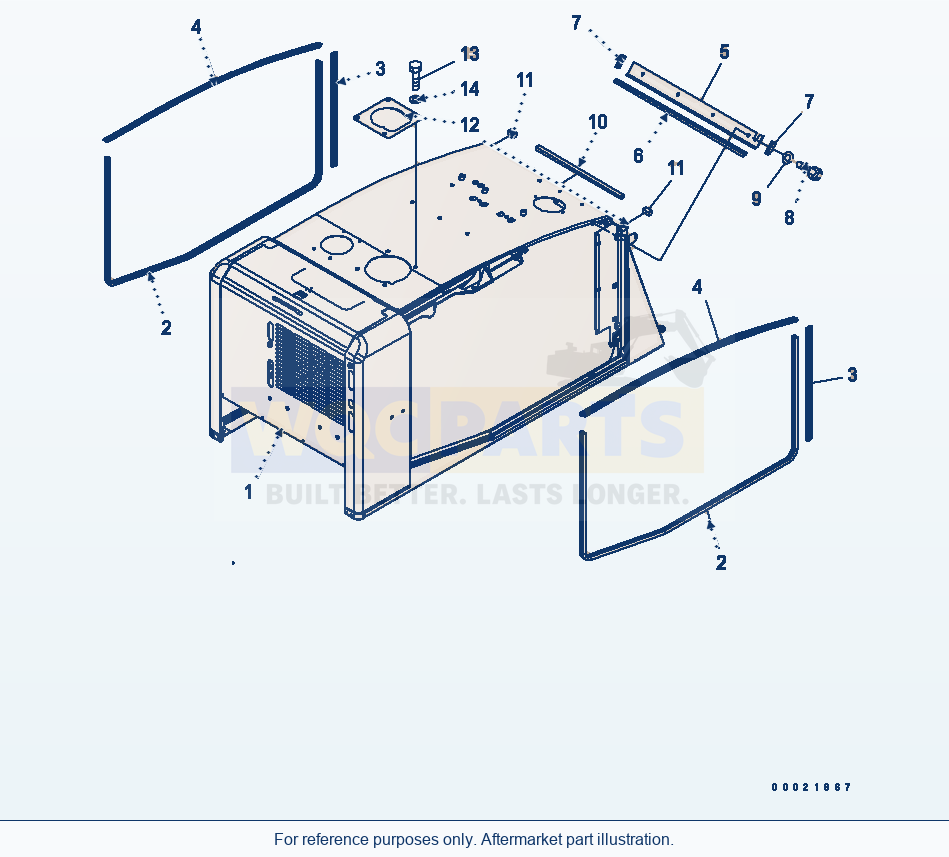 Komatsu WA200-5-SS Hood (Supper Silent Spec.) parts diagram