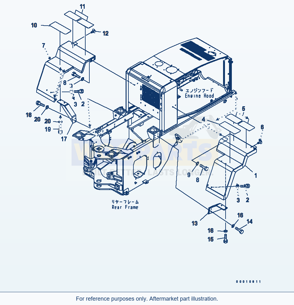 Komatsu WA200-5-SS Rear Fender parts diagram