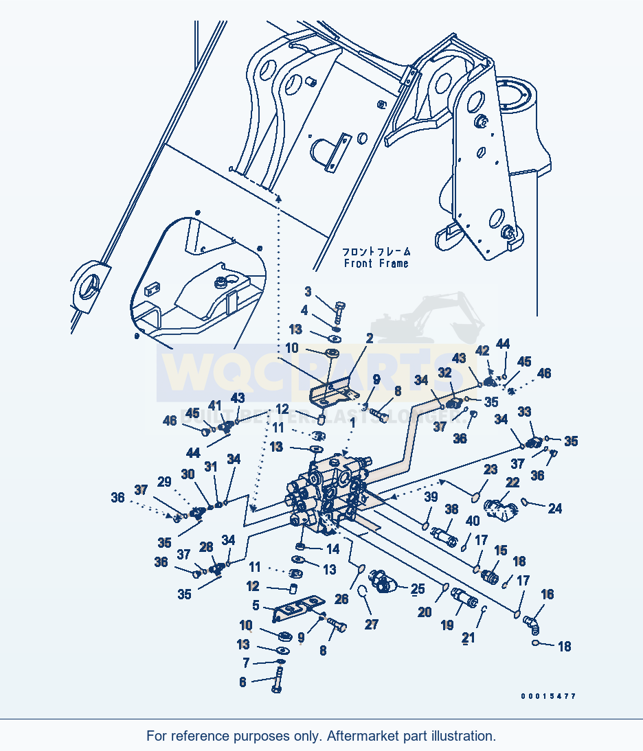 Komatsu WA200-5-SS Main Valve (For 3-Spool Valve) parts diagram