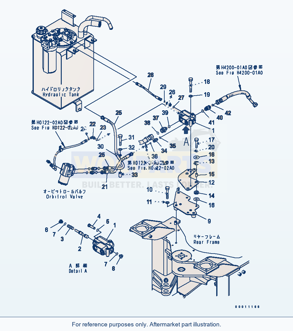Komatsu WA200-5-SS Steering Valve parts diagram