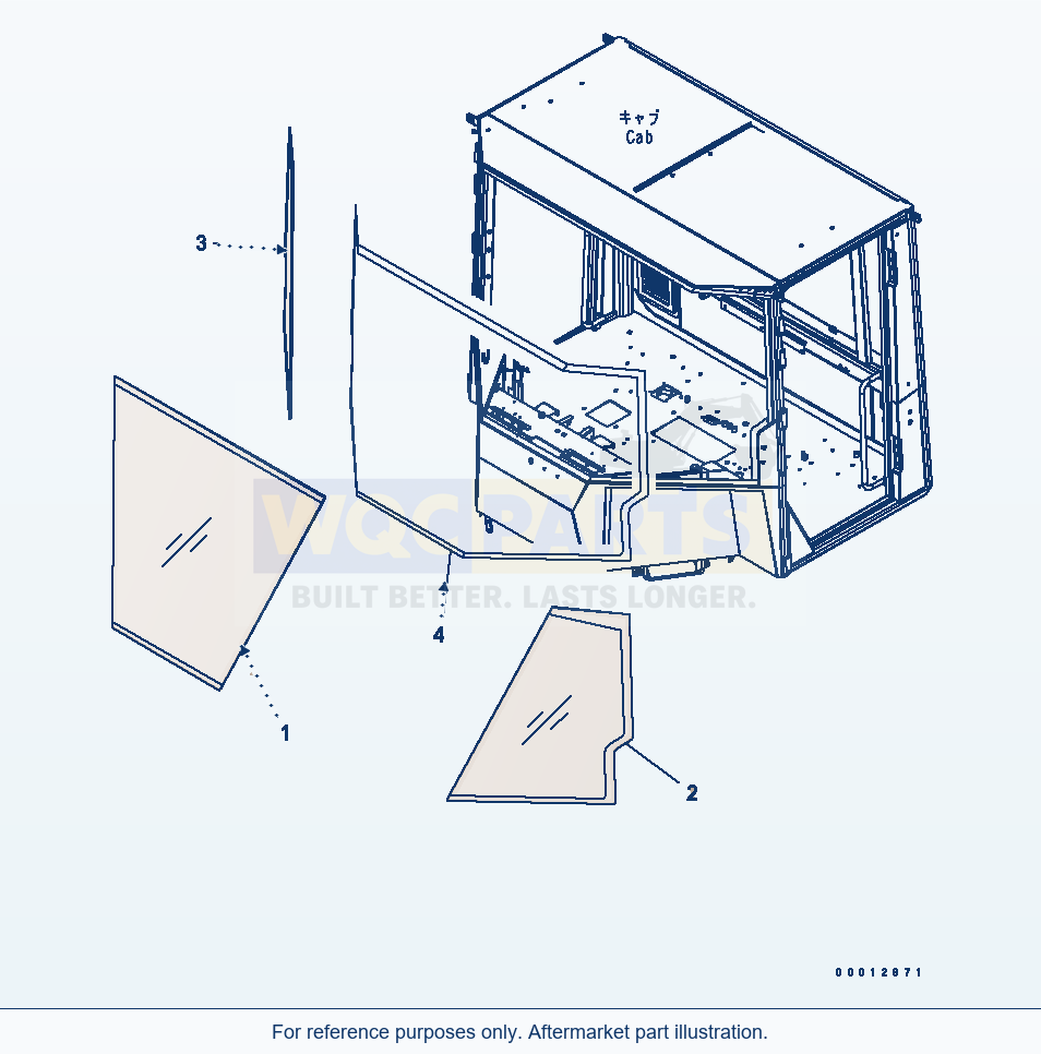 Komatsu WA200-5-SS 2-Persons Cab (Laminated Glass) parts diagram