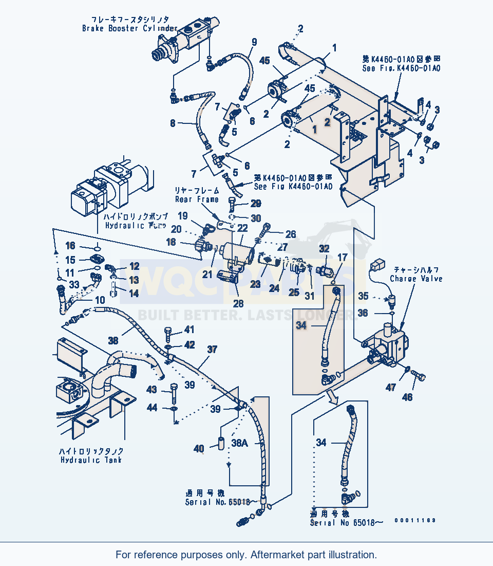 Komatsu WA200-5-SS Brake Control(Accumlator) parts diagram
