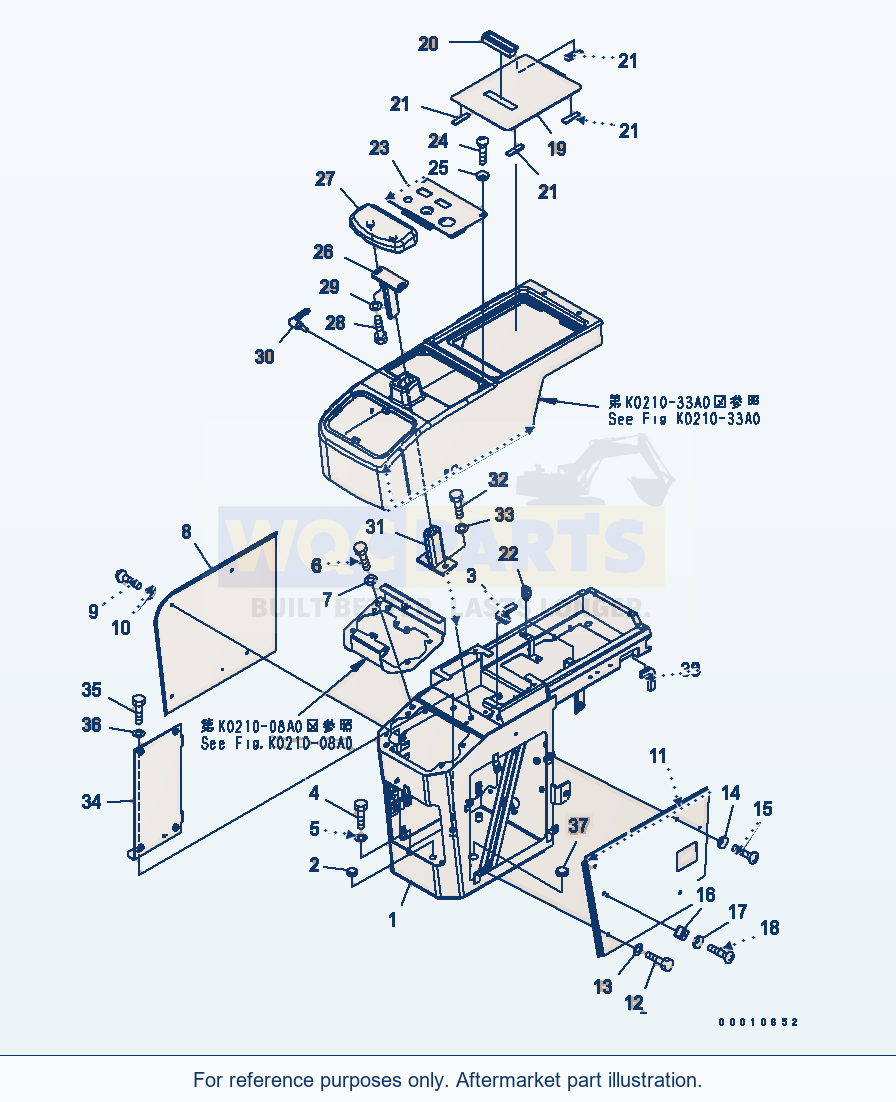 Komatsu WA200-5-SS Floor (Console Box) (R.H.) parts diagram