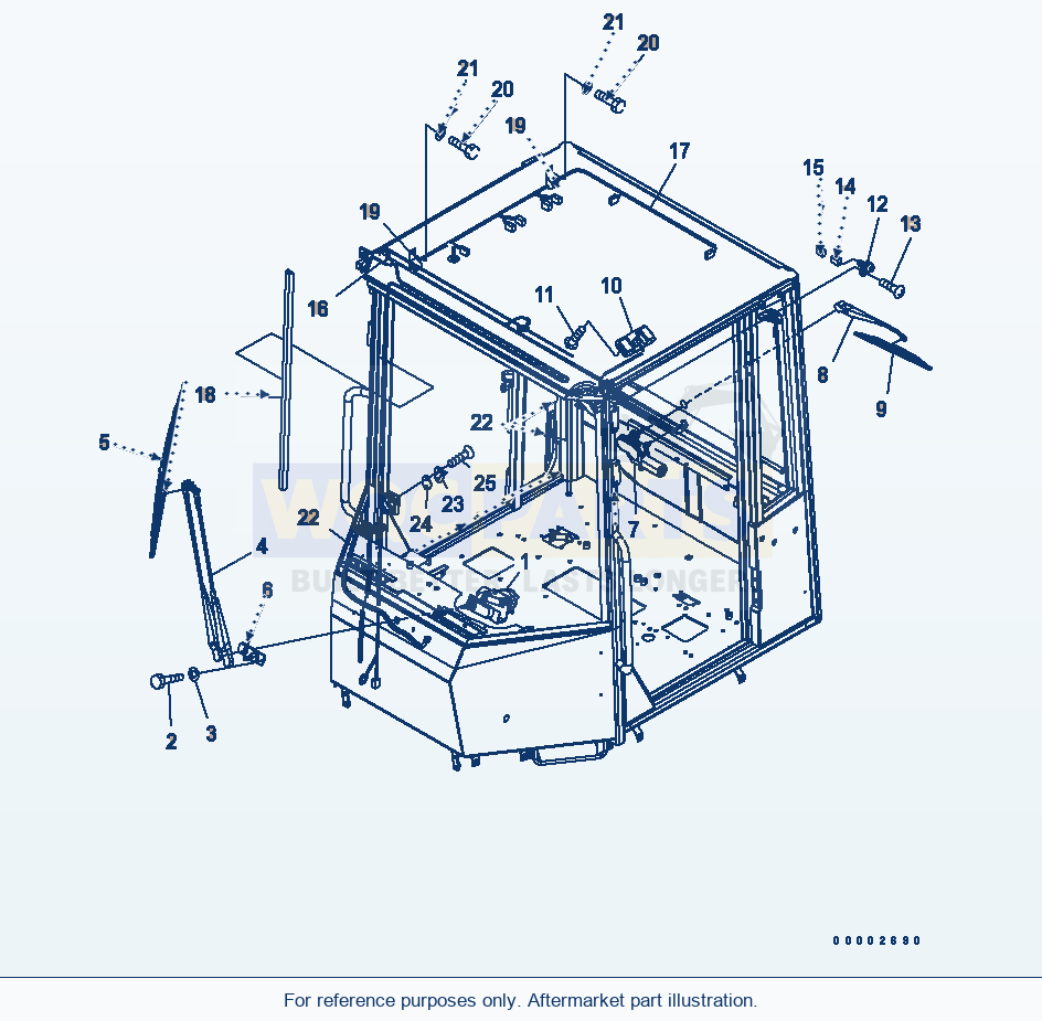 Komatsu WA200-5-SS Rops Cab (Wiper) parts diagram