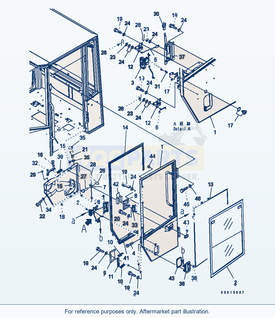 Komatsu WA200-5-SS Rops Csb (Door L.H.) (Tachograph) parts diagram