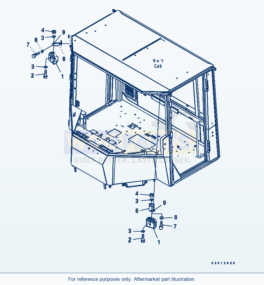 Komatsu WA200-5-SS Working Lamp (For 2-Persons Cab) parts diagram