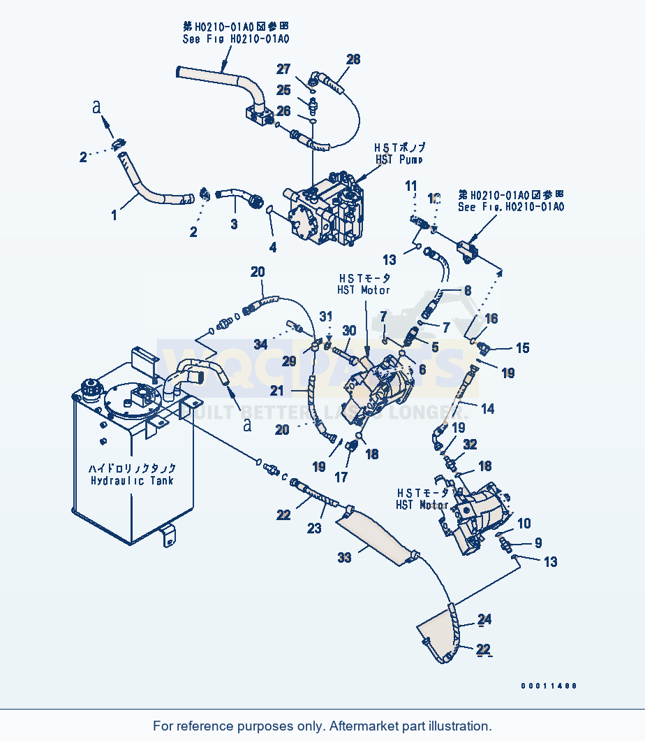 Komatsu WA200-5-SS Hst Oil Line (Charge Line) parts diagram