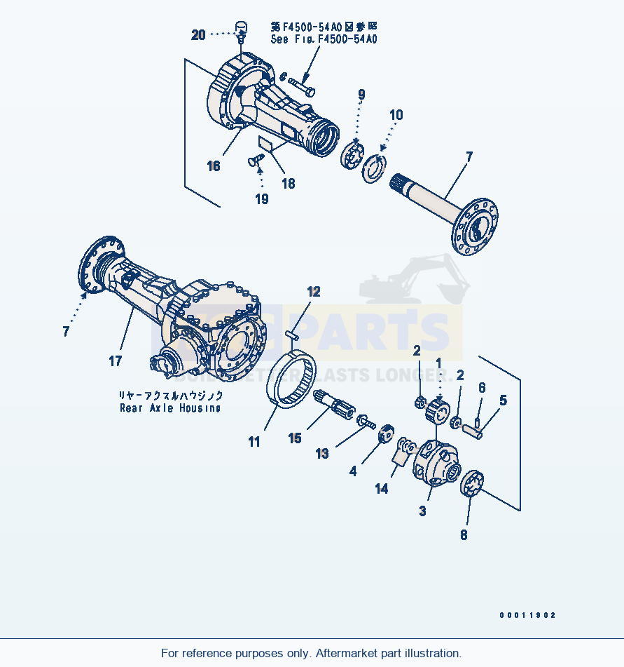 Komatsu WA200-5-SS Rear Axle (Final Drive And Housing) (Asd) parts diagram