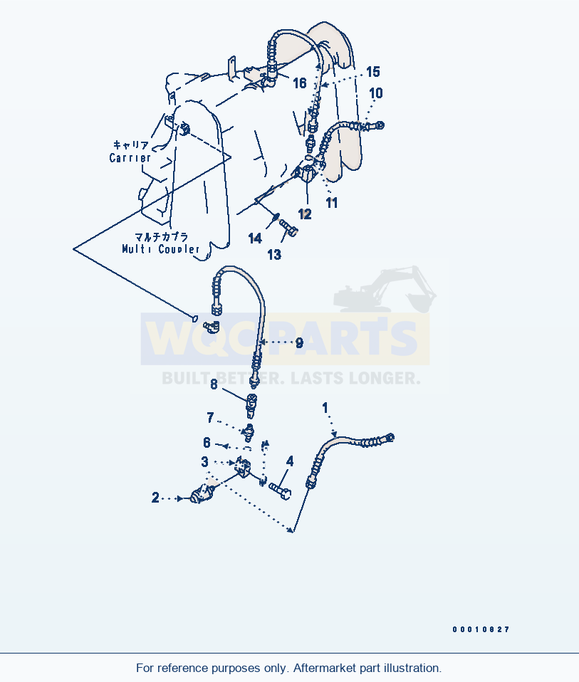 Komatsu WA200-5-SS Blade (Hose) (P.A.P) (With Multi Cupler) parts diagram