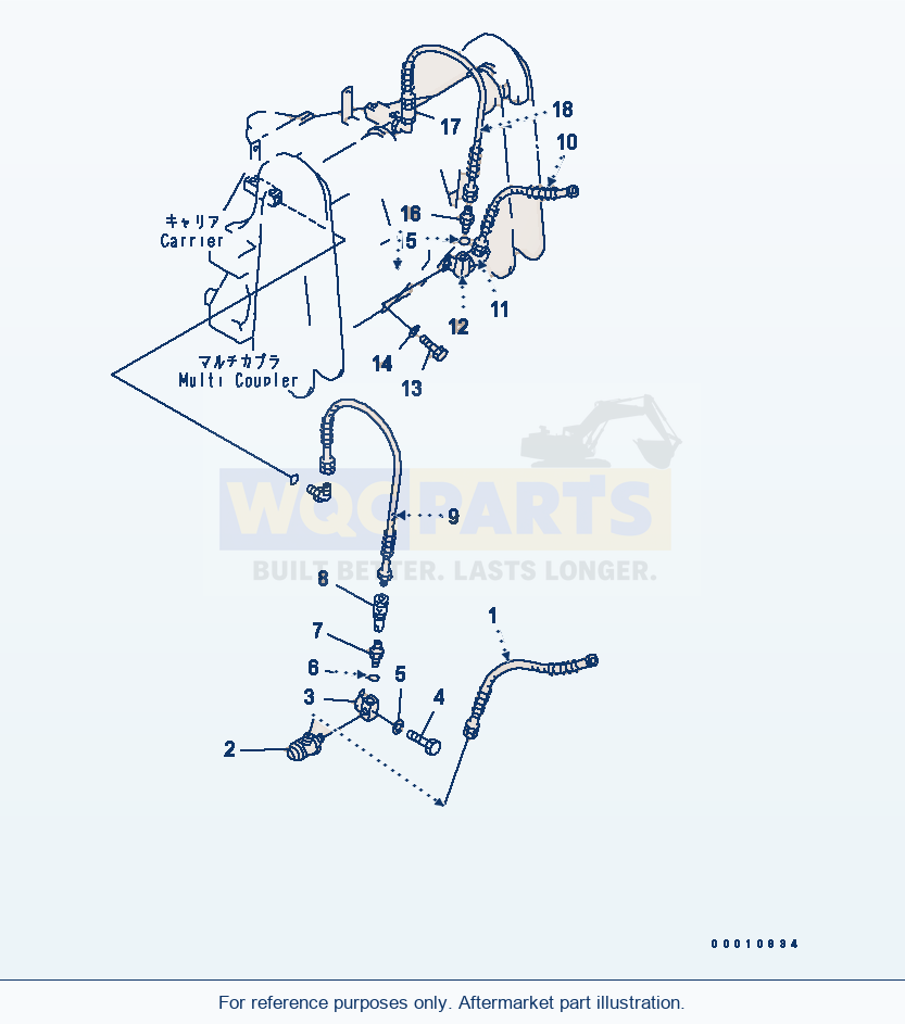 Komatsu WA200-5-SS Blade (Hose) (S.P.A.P) (With Multi Cupler) parts diagram