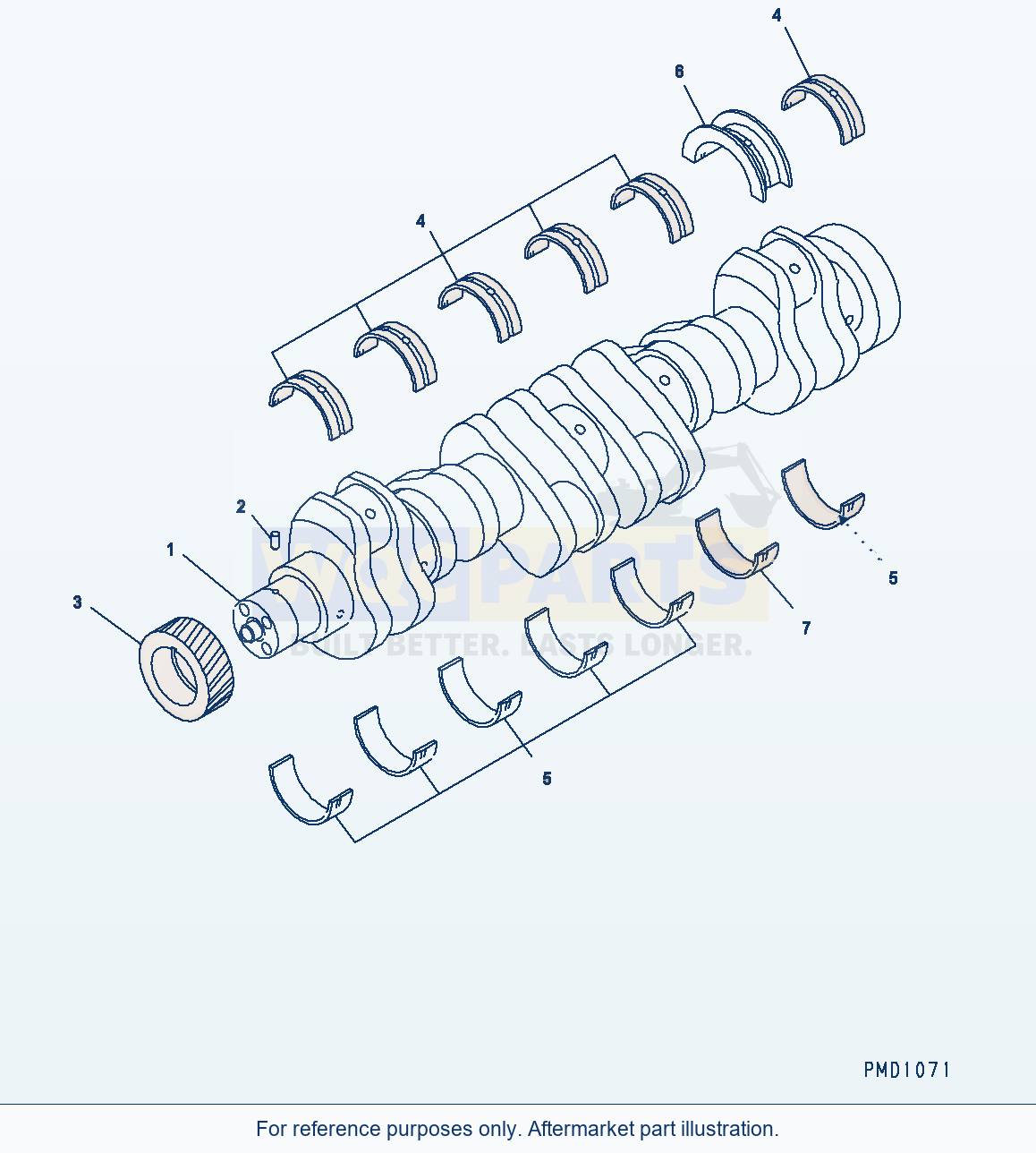 Komatsu WA200-5 Crankshaft Serial H50001 - UP parts diagram