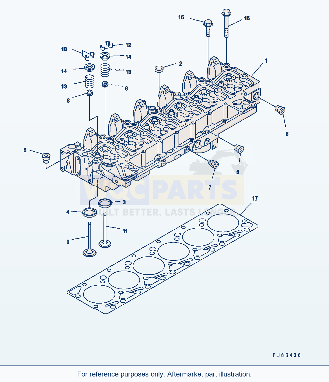 Komatsu WA200-5 Cylinder Head Serial H50001 - UP parts diagram
