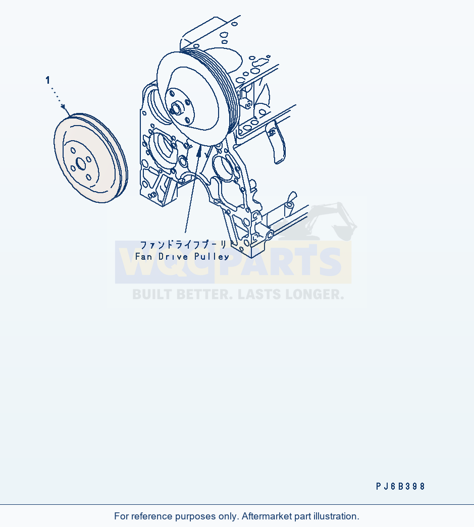 Komatsu WA200-5 Fan Pulley Serial H50001 - UP parts diagram