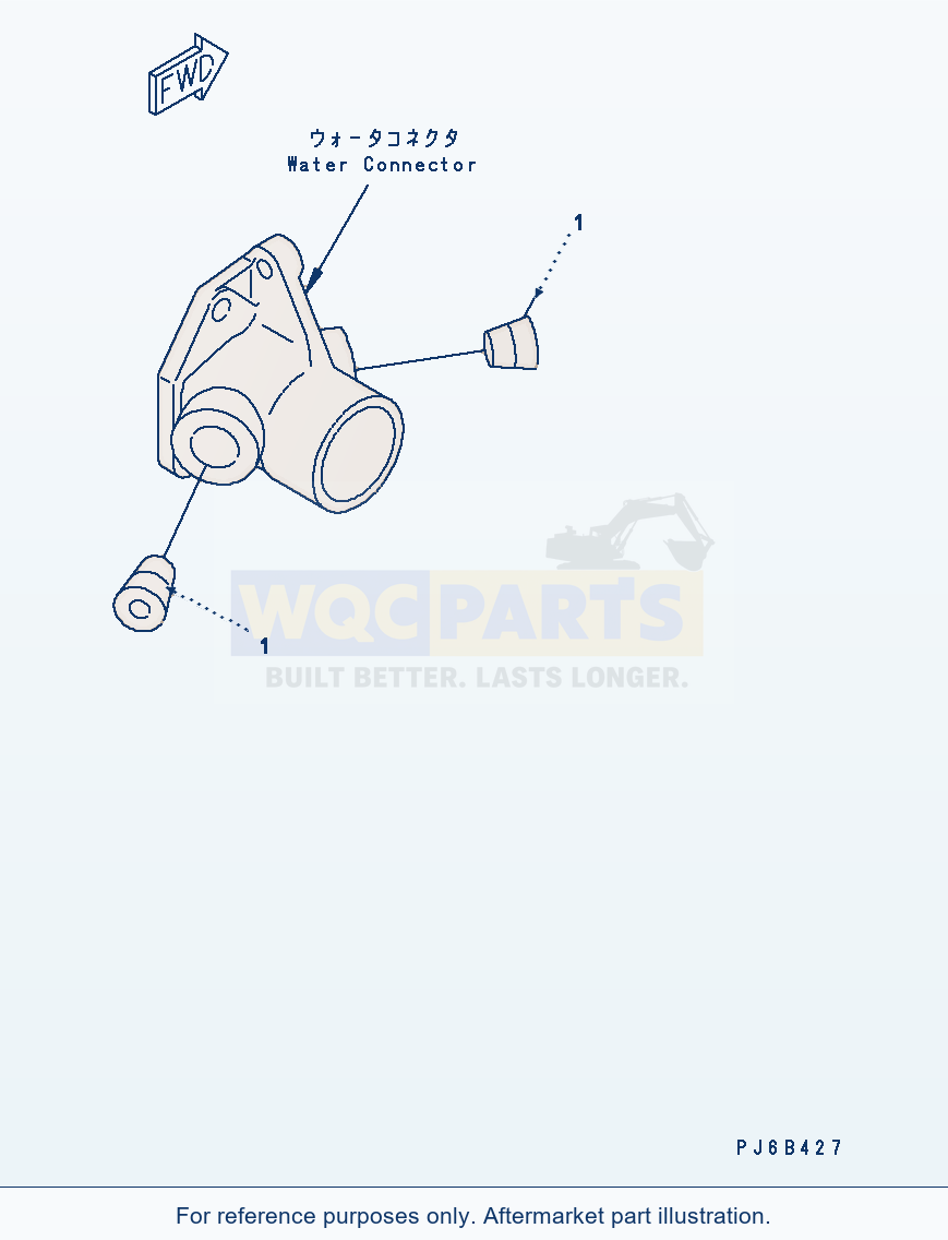 Komatsu WA200-5 Water Connector Plug Serial H50001 - UP parts diagram