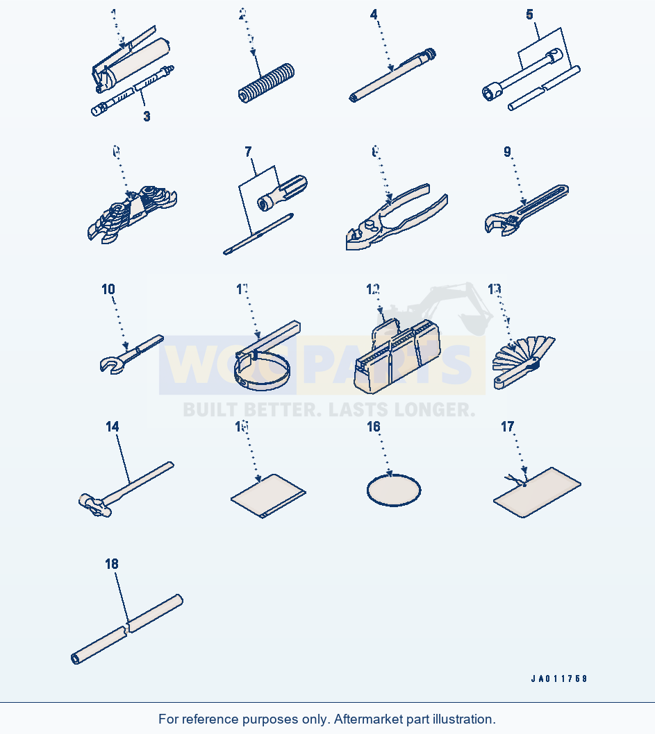 Komatsu WA200-5 Tool (Except Japan)(#65001-65042) parts diagram
