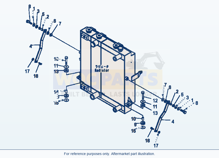 Komatsu WA200-5 Radiator Mount (Tropical Spec) (#B11514-) parts diagram