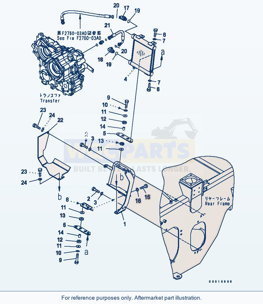 Komatsu WA200-5 Transfer Oil Cooler(#65001-65594) parts diagram