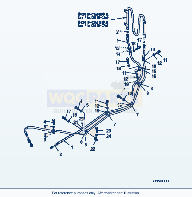 Komatsu WA200-5 Transfer Oil Cooler Serial B10001-UP parts diagram