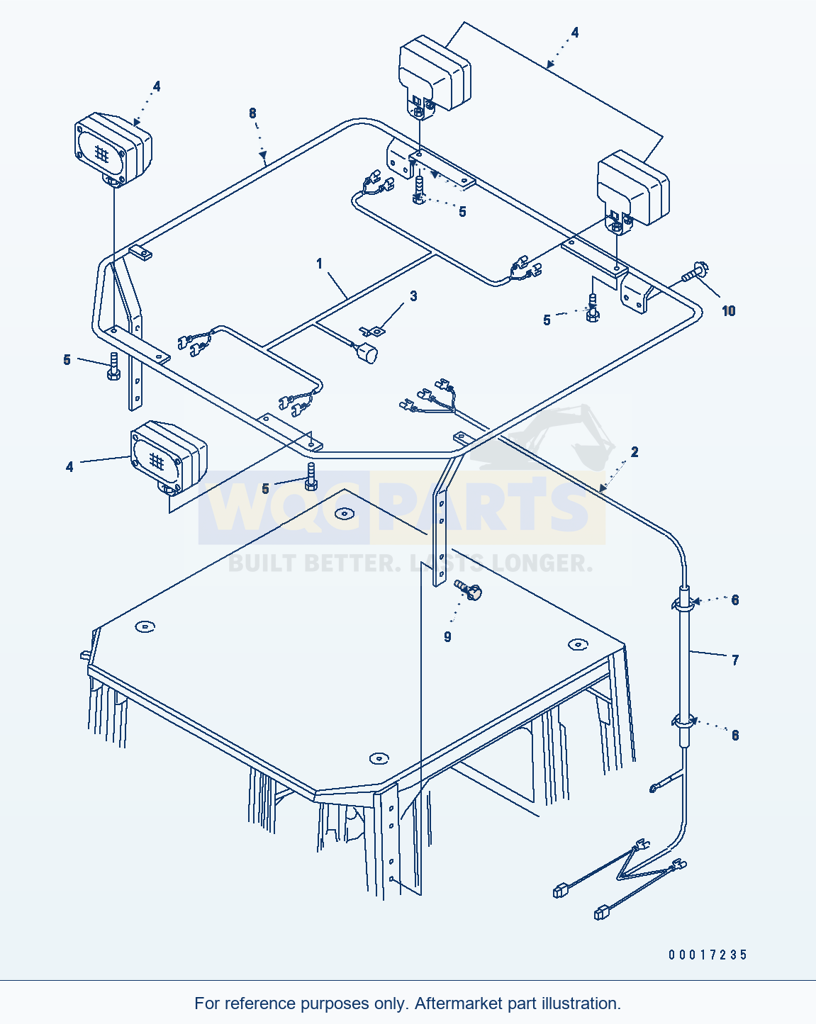 Komatsu WA200-5 Additional Working Lamp parts diagram