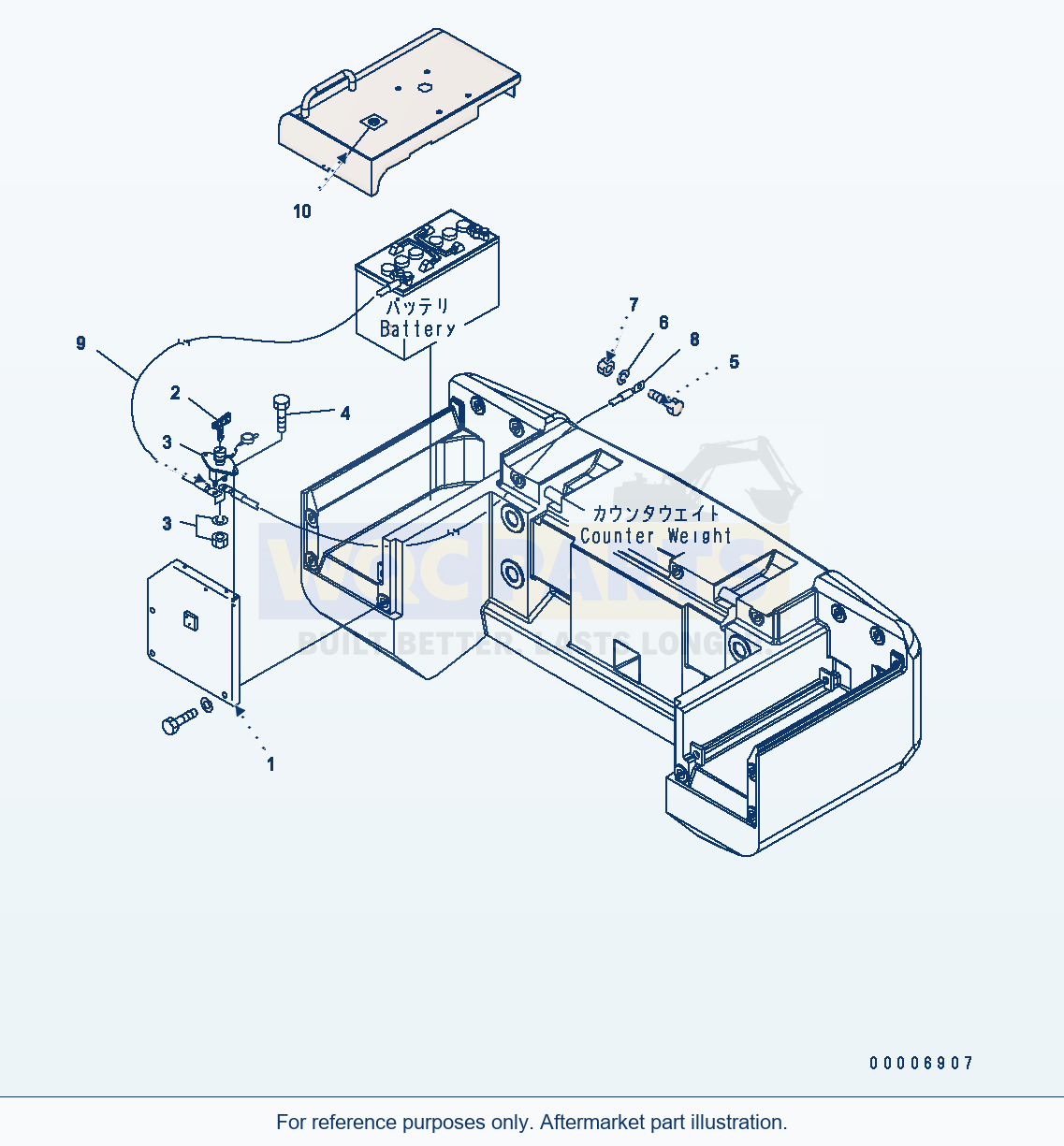 Komatsu WA200-5 Battery Main Switch parts diagram
