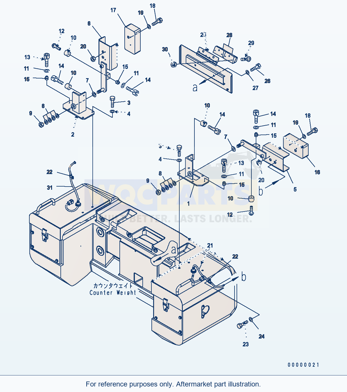 Komatsu WA200-5 Rear Combination Lamp And Licence Plate parts diagram