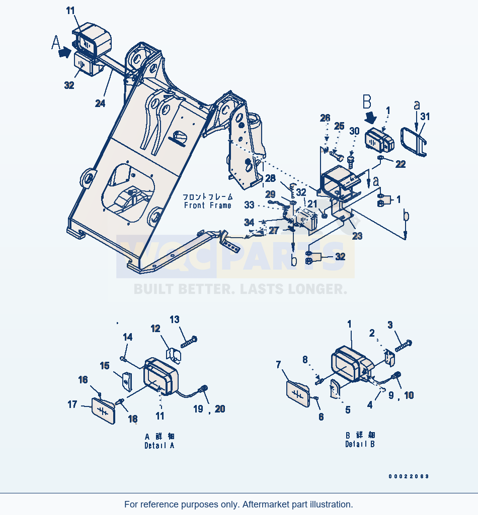 Komatsu WA200-5 Front Light (With Fog Lamp) parts diagram