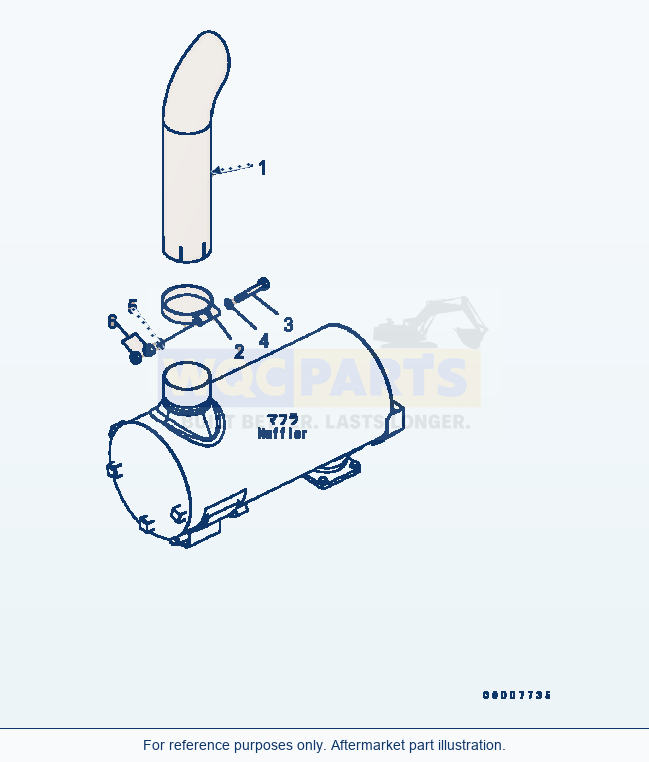 Komatsu WA200-5 Exhaust Pipe Serial B10001-UP parts diagram