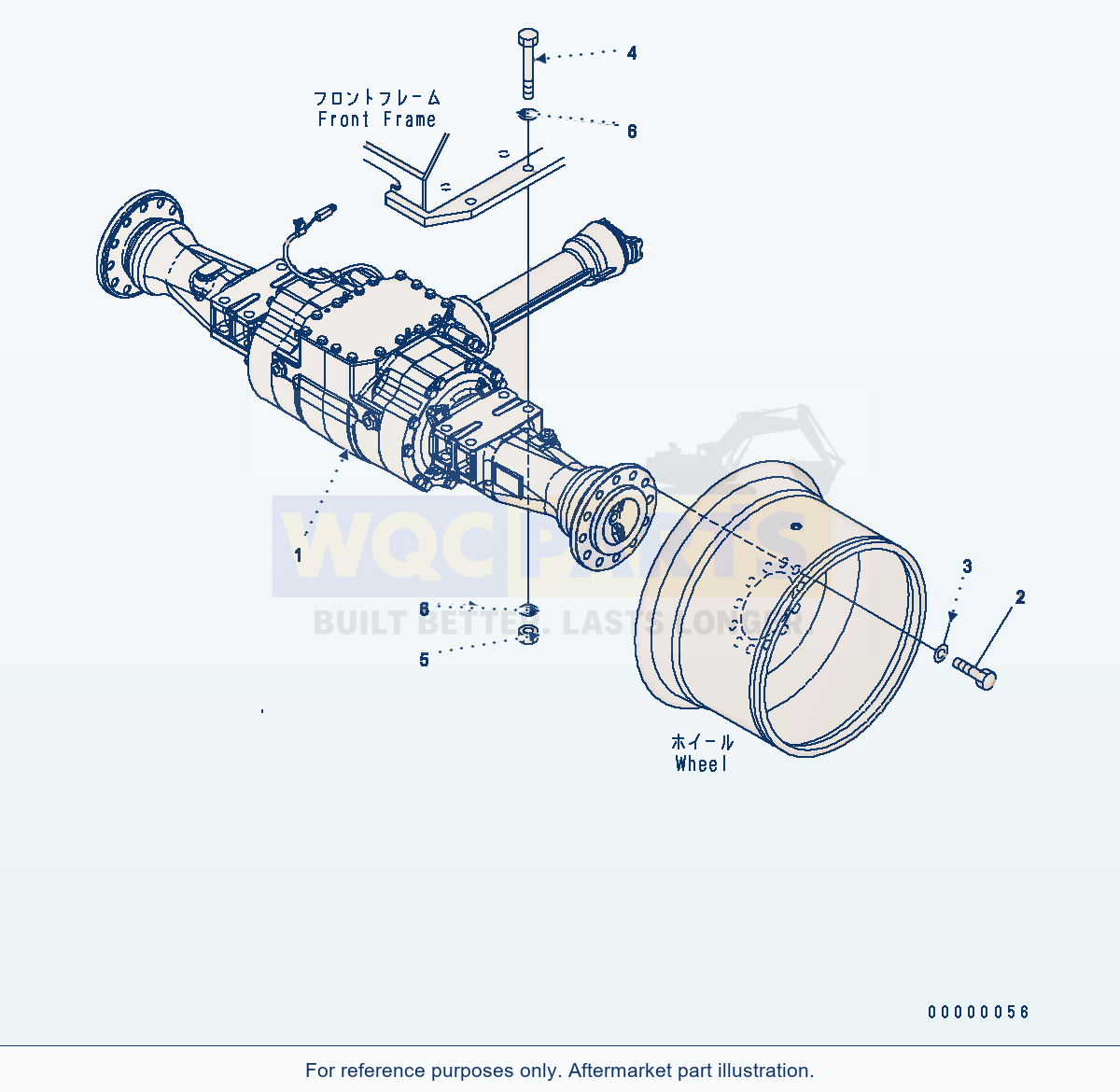 Komatsu WA200-5 Front Axle Mounting Serial H50001 - UP parts diagram