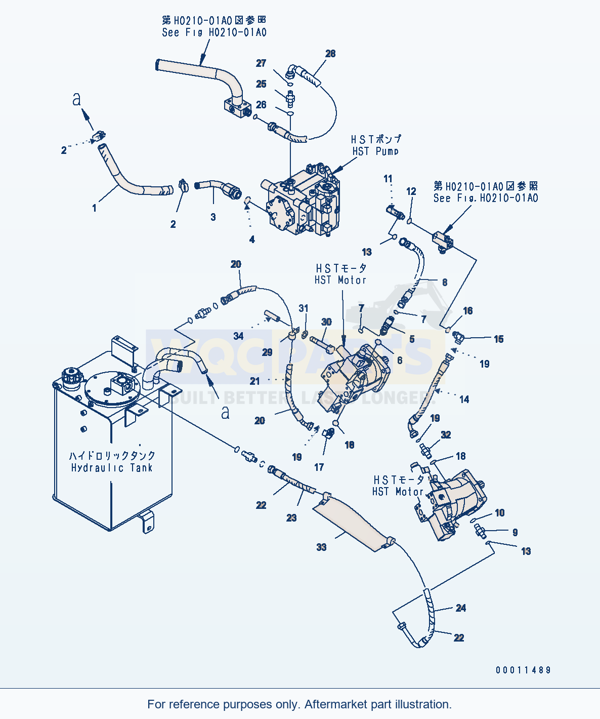 Komatsu WA200-5 Hst Oil Line (Charge Line) Serial H50001 - UP parts diagram
