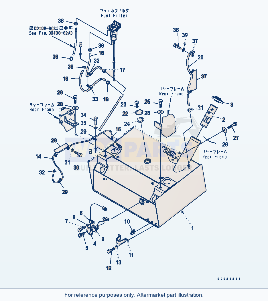 Komatsu WA200-5 Fuel Tank Serial 65001-UP (OVERSEAS VERSION) parts diagram