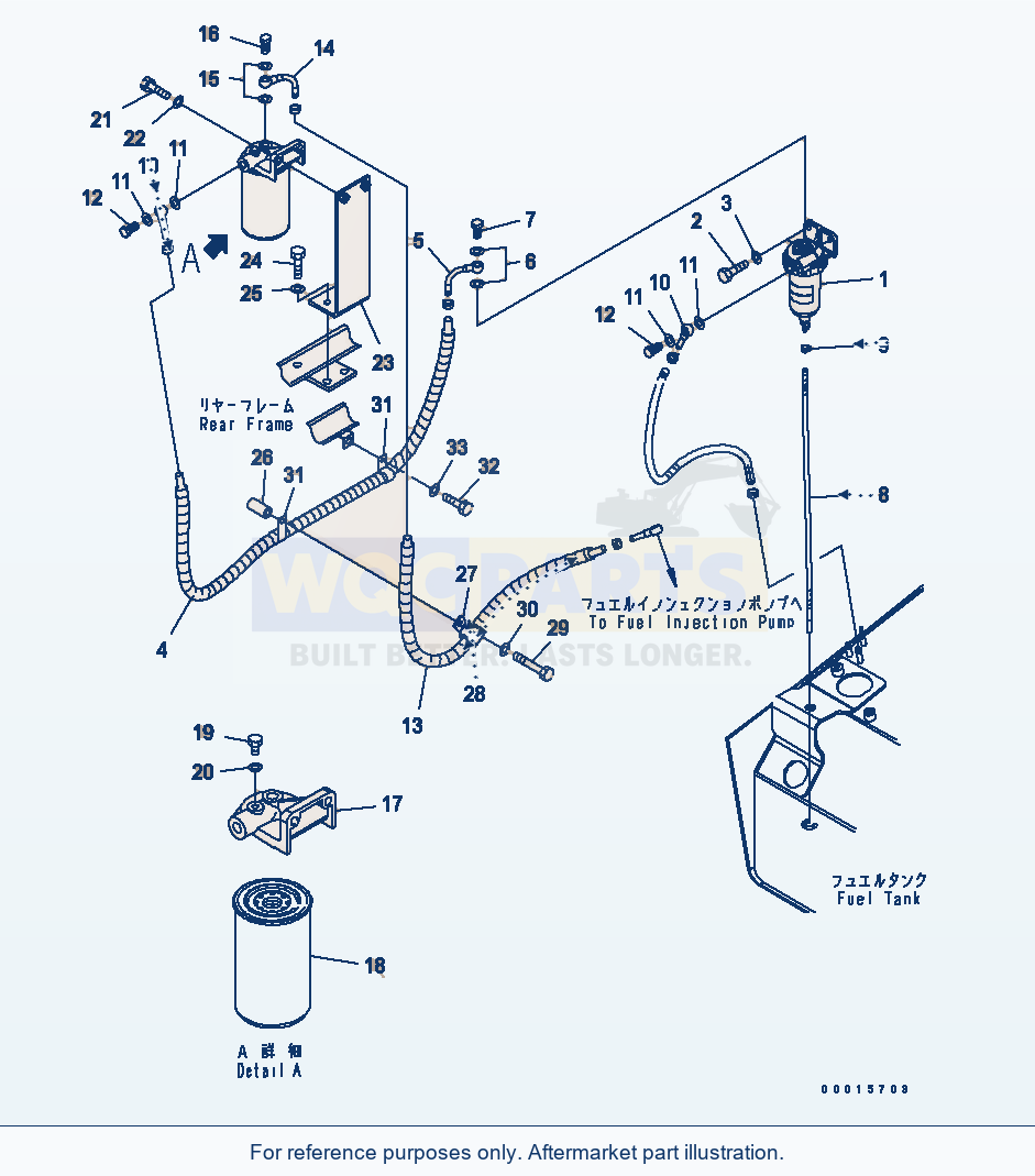 Komatsu WA200-5 Water Separator (With Fuel Filter) parts diagram