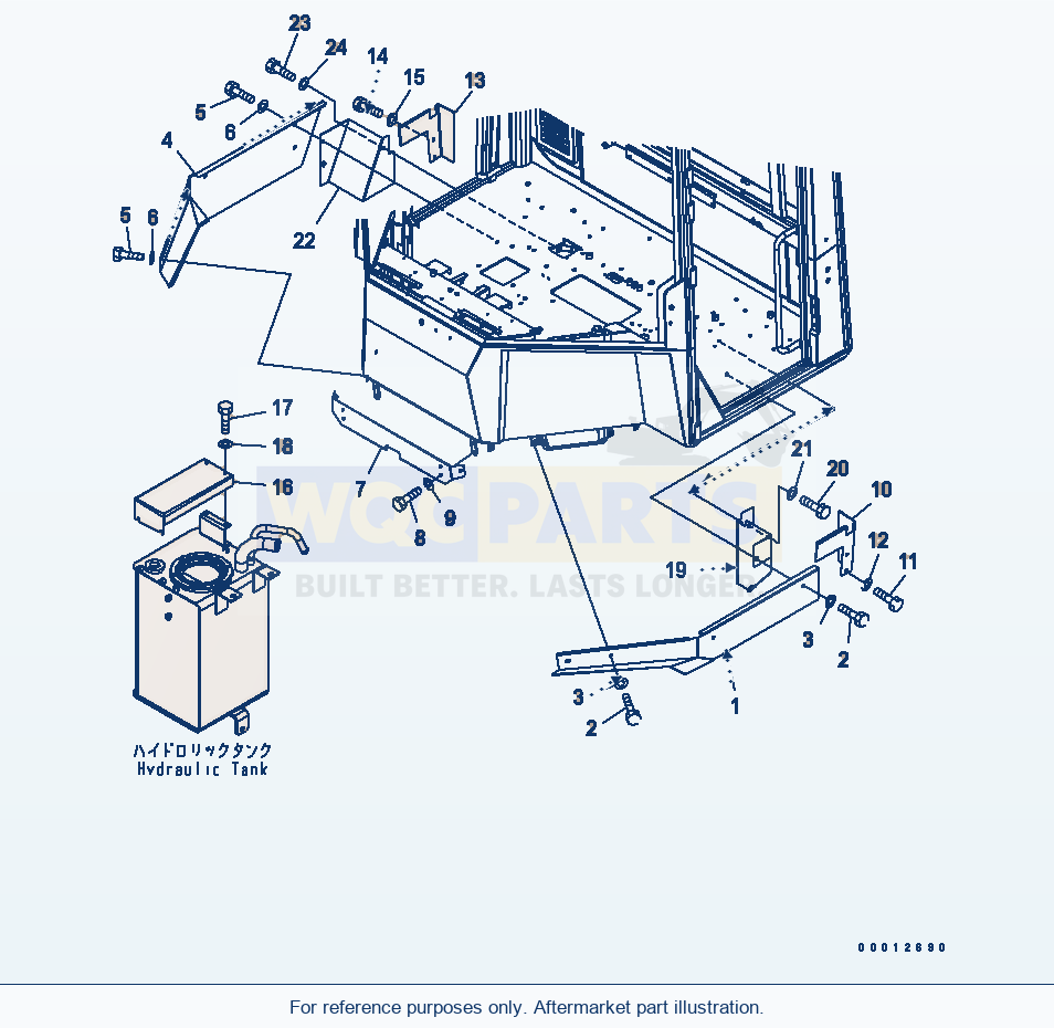 Komatsu WA200-5 Floor Cover (For 2-Persons Cab) parts diagram