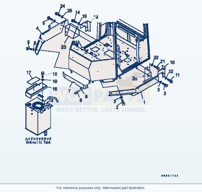 Komatsu WA200-5 Floor Cover Serial B10001-UP parts diagram