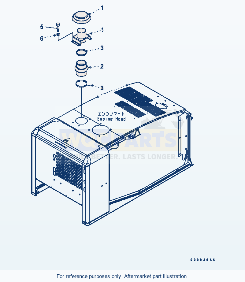 Komatsu WA200-5 Hood (Cap) Serial 65001-UP parts diagram