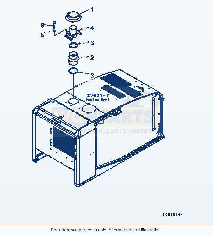 Komatsu WA200-5 Hood (Cap) Serial B10001-UP parts diagram