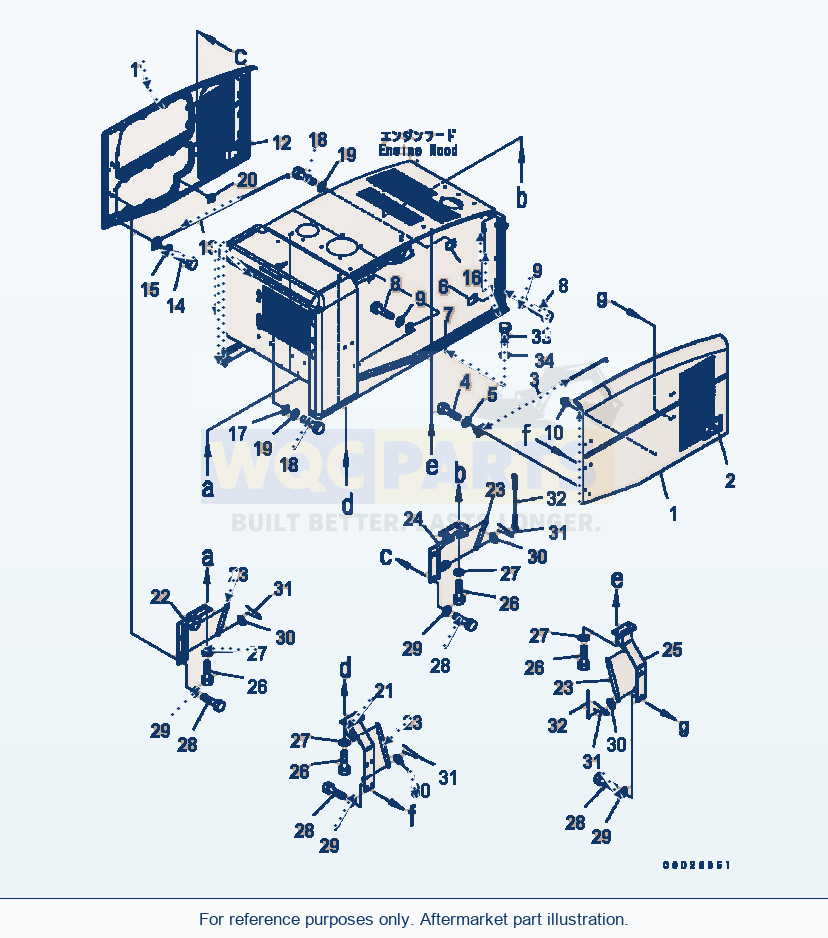 Komatsu WA200-5 Hood (Door) Serial B10001-UP parts diagram