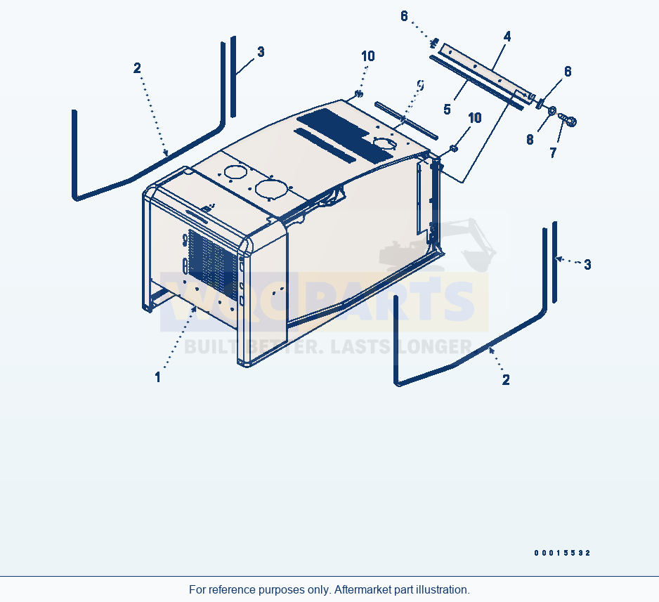 Komatsu WA200-5 Hood (For Canopy) parts diagram