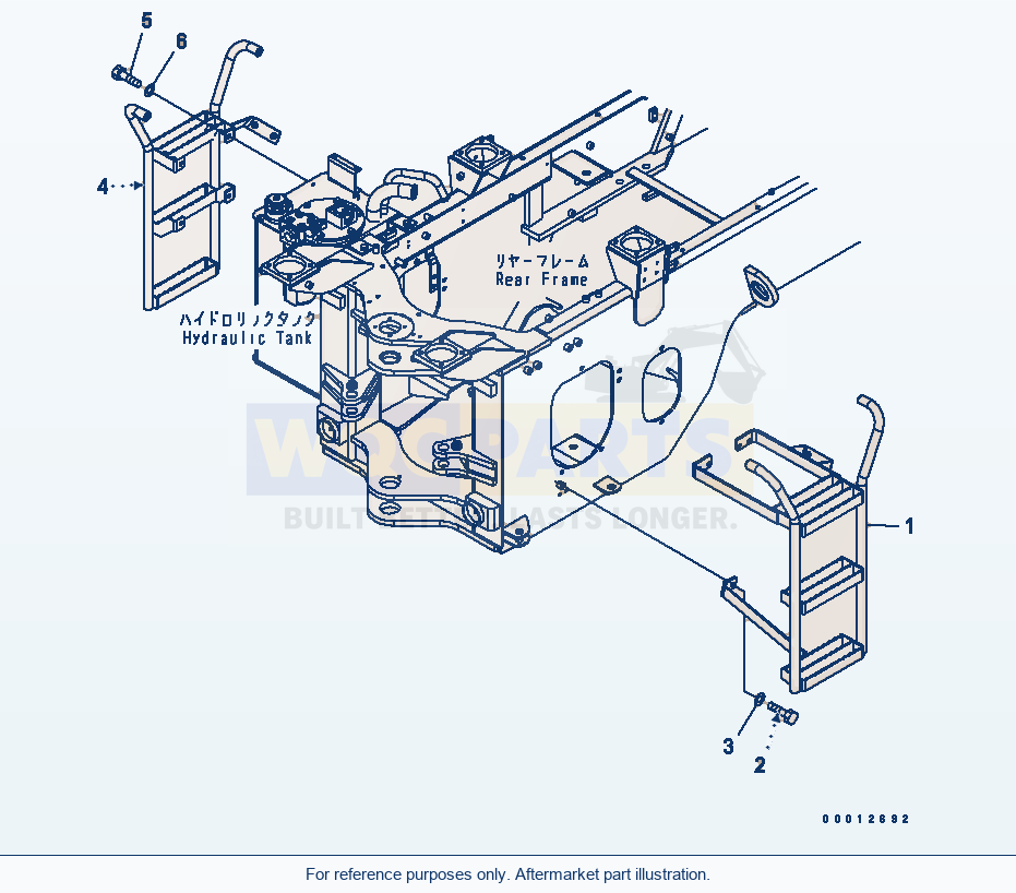 Komatsu WA200-5 Ladder (For 2-Persons Cab) parts diagram