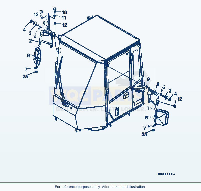 Komatsu WA200-5 Mirror Serial B10001-UP parts diagram