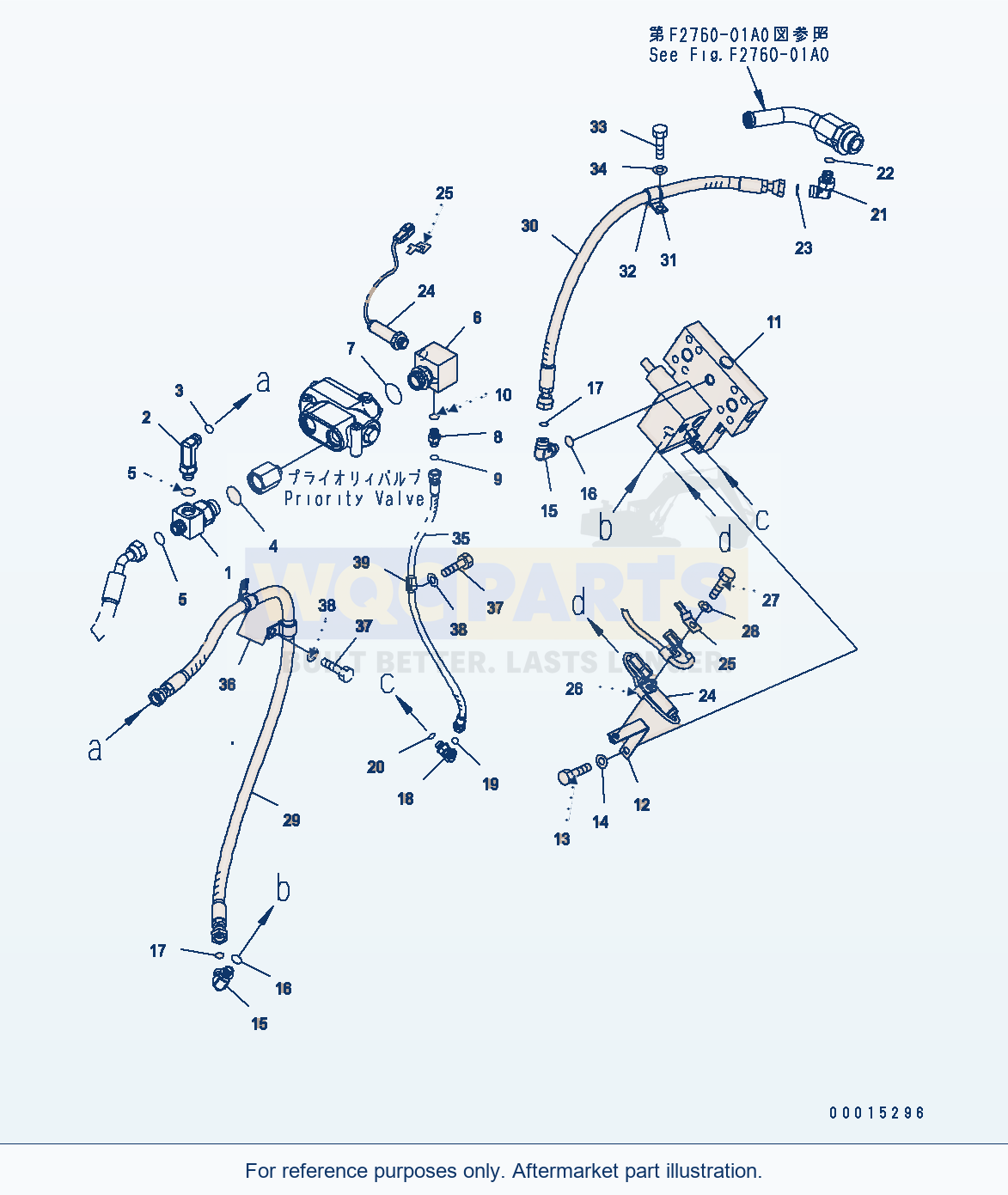 Komatsu WA200-5 Emergency Steering Line Serial H50001 - UP parts diagram