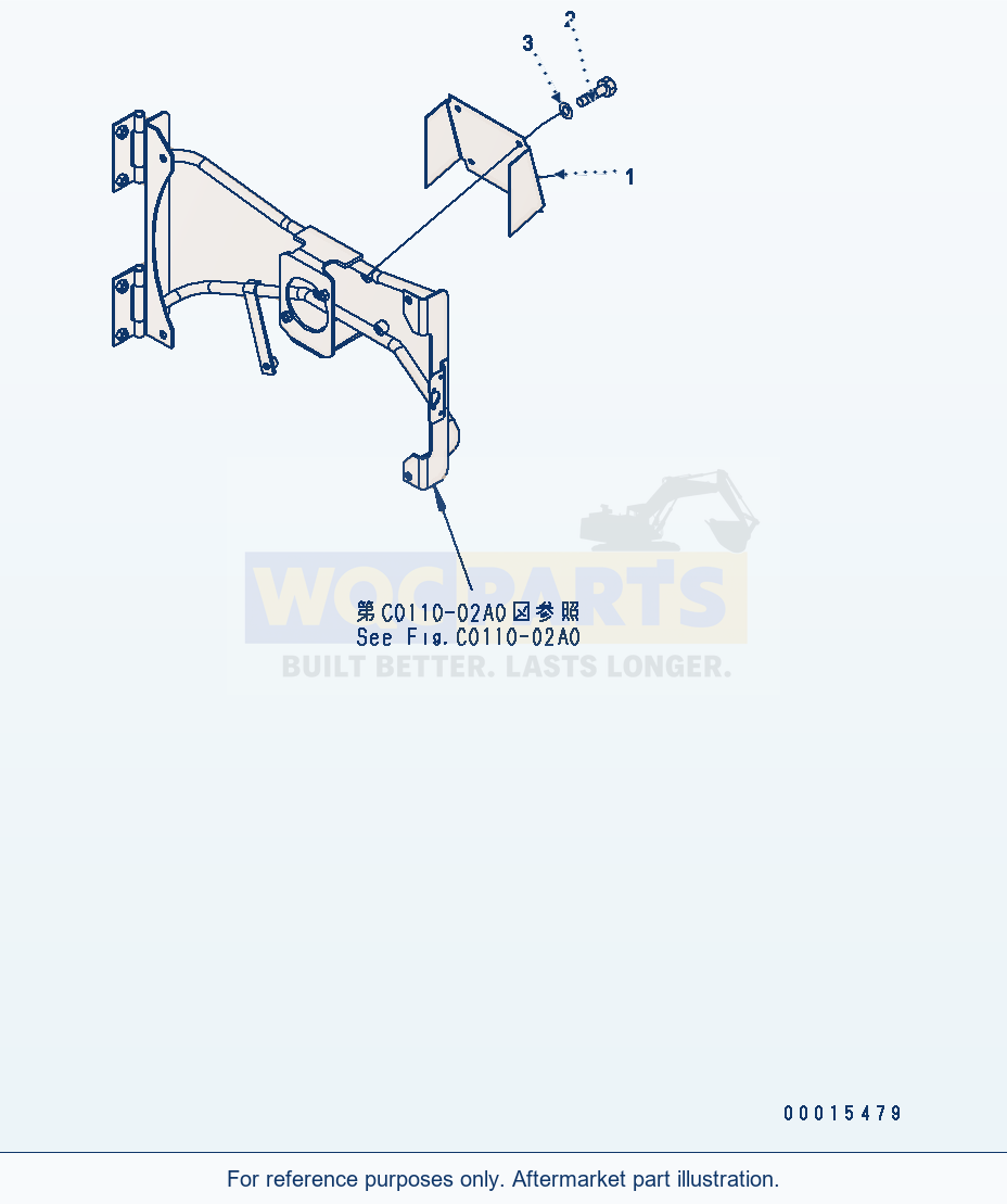 Komatsu WA200-5 Fan Moter Mount parts diagram