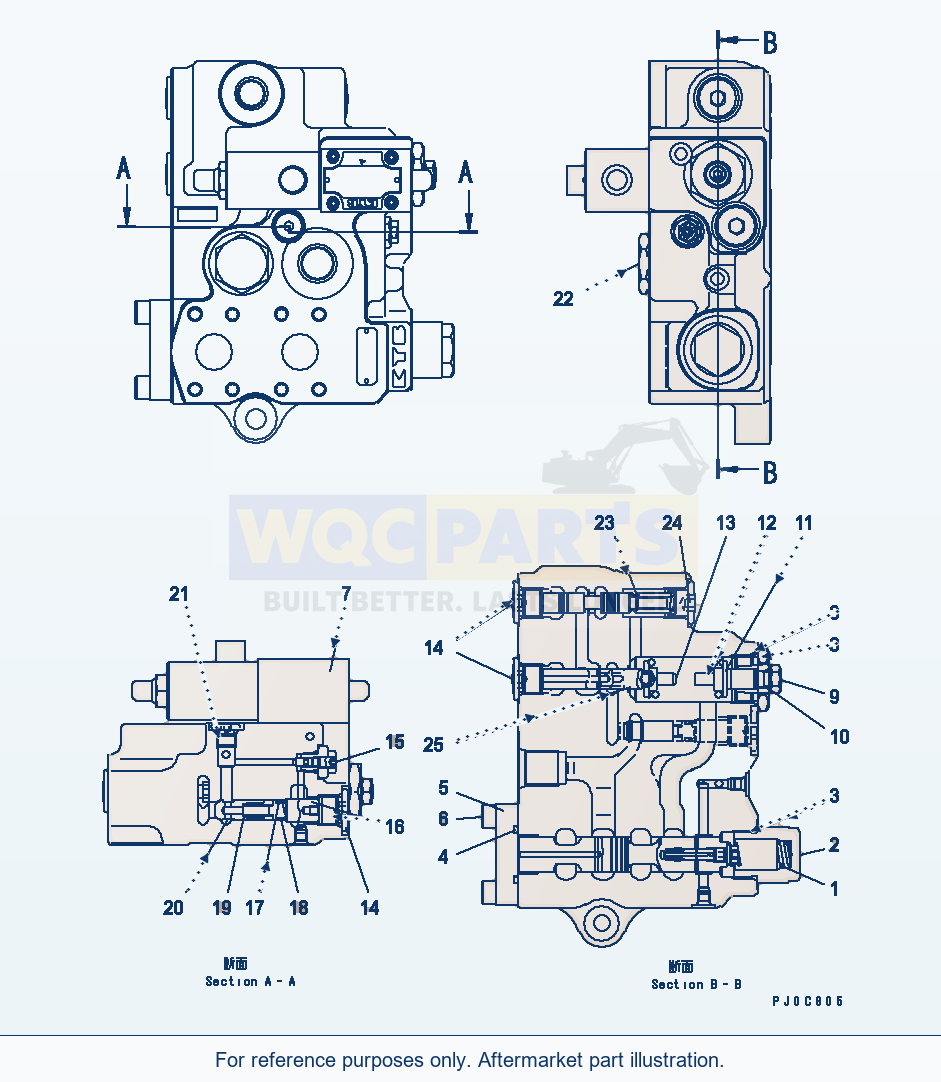 Komatsu WA200-5 E.C.S.S. Valve parts diagram