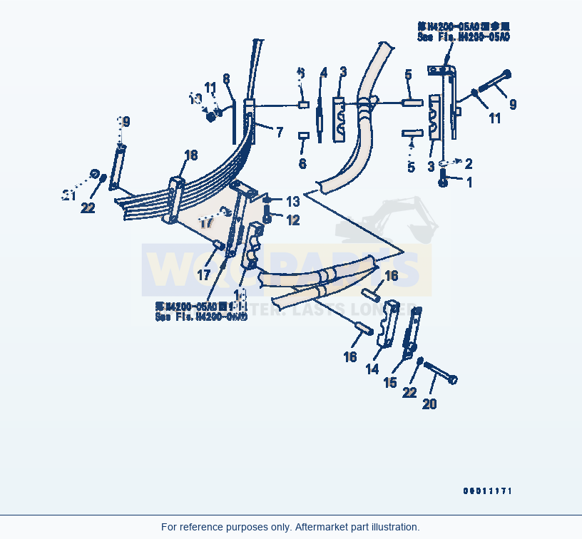 Komatsu WA200-5 Hydraulic Piping (P.P.C. Piping Mount) parts diagram