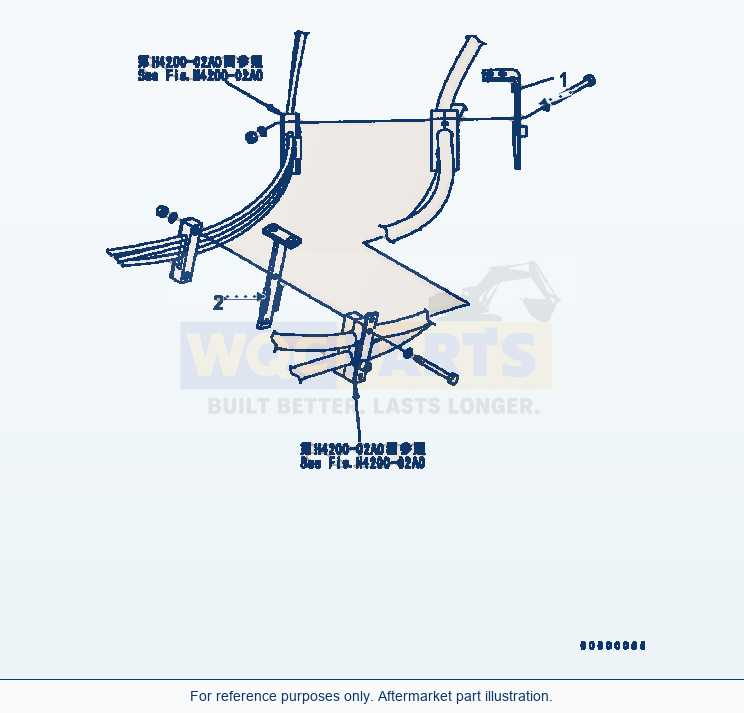Komatsu WA200-5 Hydraulic Piping (Plate) Serial B10001-UP parts diagram